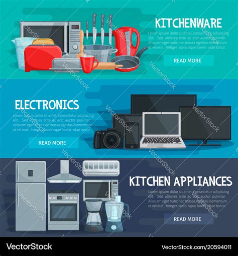 Home Appliance Banner Of Kitchenware Electronics Vector Image