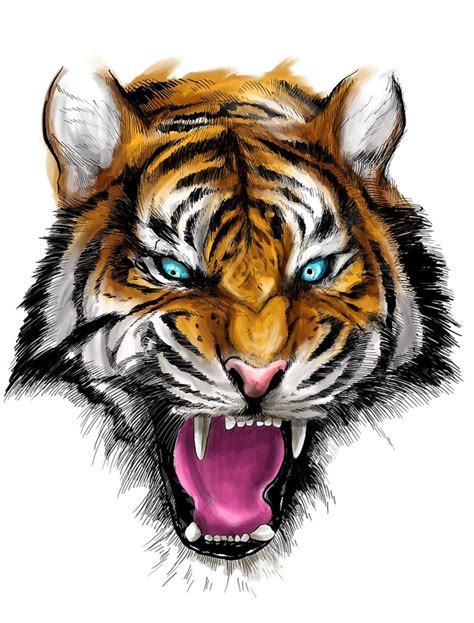 Ferocious Tiger Tiger Poster Pet Tiger Tiger Artwork