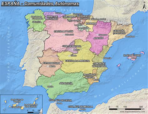 Mathis No Usado Renunciar Mapa España Y Comunidades Autonomas