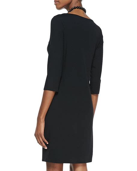 Eileen Fisher Washable 34 Sleeve Short Jersey Dress