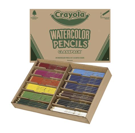 Crayola Watercolor Colored Pencil Class Pack 12 Assorted Colors Set