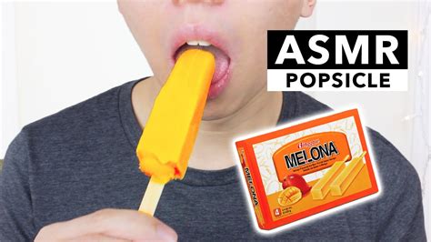 asmr mango popsicle wet mouth sounds sucking tingles and whispering man sucks on a popsicle