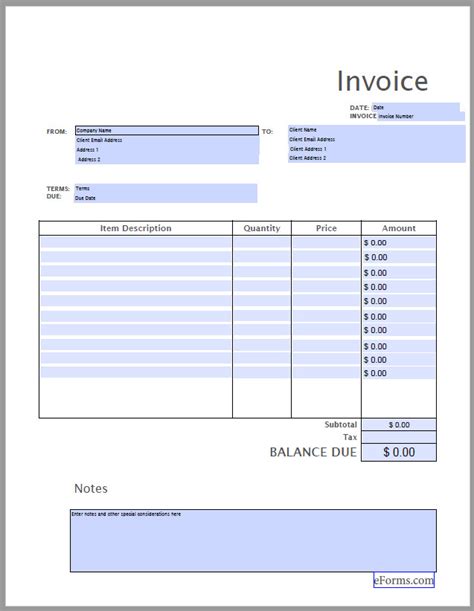 Printable Invoice Template Customize And Download Bonsai