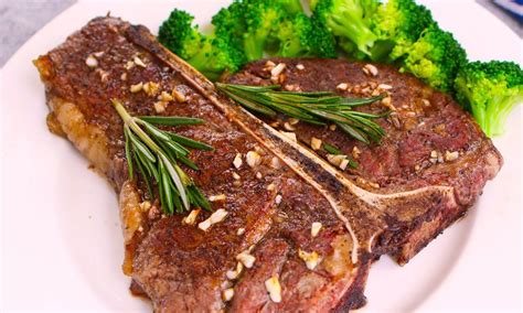 T-bone Steak seared to caramelized perfection on the ...