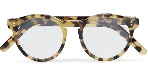 lyst cutler and gross round frame tortoiseshell acetate optical glasses in yellow for men