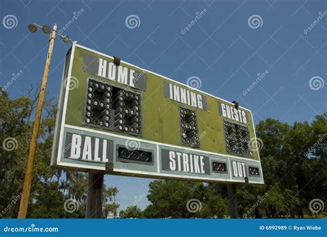 Retro Baseball Scoreboard Stock Image Image Of League 6992989