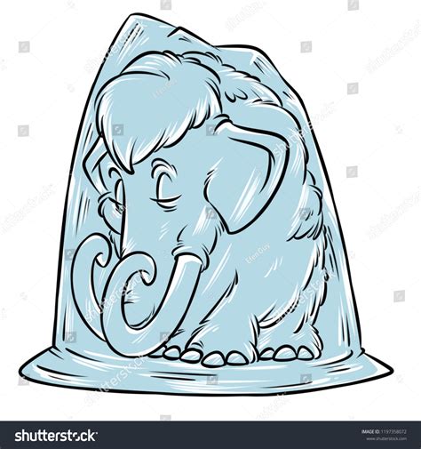 Mammoth Permafrost Ice Age Cartoon Illustration Stock Illustration