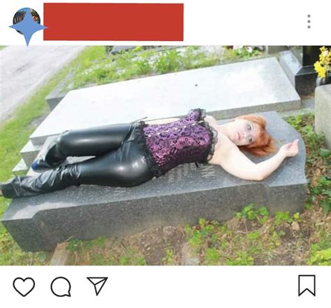 Sexy Photoshooting On Top Of A Tombstone R Trashy