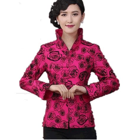 Buy New Fashion Hot Pink Chinese Tradition Style Jackets Elegant Slim Jacket