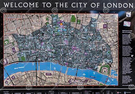 Mapa Turístico De La Ciudad De Londres Foto De Archivo Editorial
