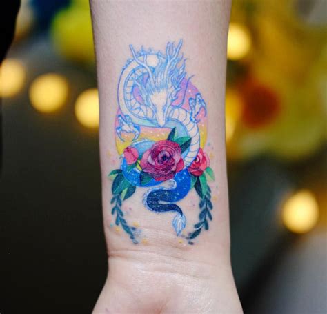White Dragon And Rose 🌹 처음이자 마지막 커버업작업😂 Dragon Tattoo Designs