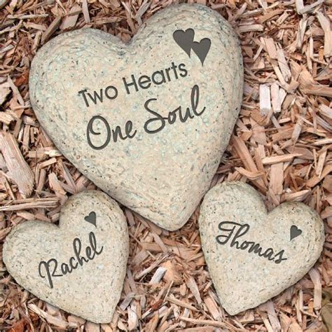 Couples Heart Decorative Garden Stones Set Add A Touch Of Romance To