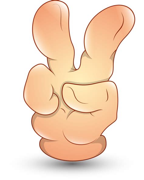 Cartoon Hand Two Fingers Up Vector Illustration Royalty Free Stock