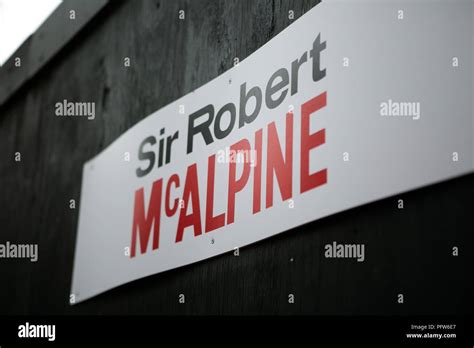 Sir Robert Mcalpine Building Site Sign Stock Photo Alamy