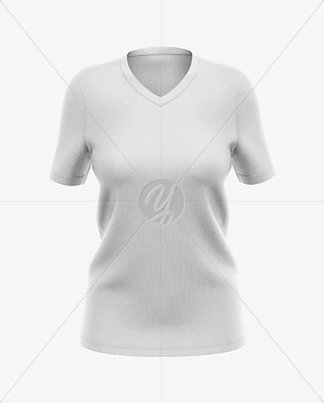 Women S V Neck T Shirt Mockup Front View Free Download Images High