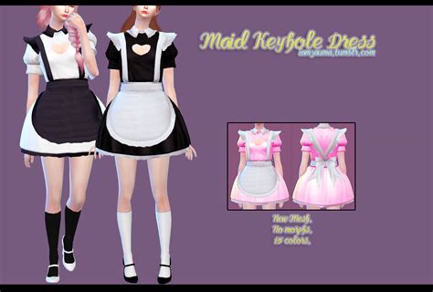 New Ts4 Maid Keyhole Dress Sims 4 Expansiones Sims 4 Sims 4 Mods