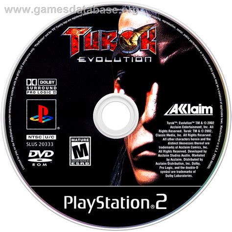 Turok Evolution Sony Playstation 2 Artwork Disc