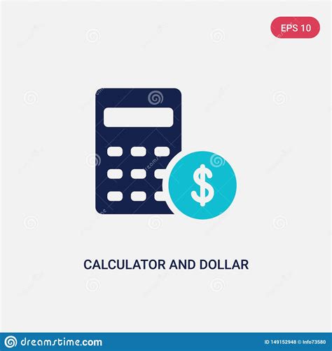 Two Color Calculator And Dollar Vector Icon From Education Concept