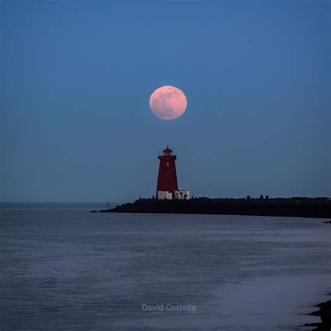 David Costello Photography Full Moon Above Poolbeg Lighthouse