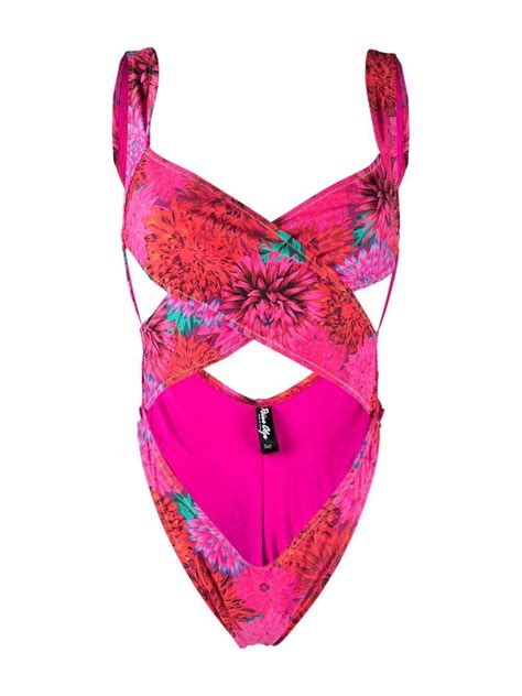 reina olga exotica floral print swimsuit pink editorialist