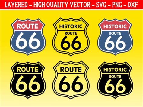 Route 66 Logo Sign Svg Bundle Vectorency