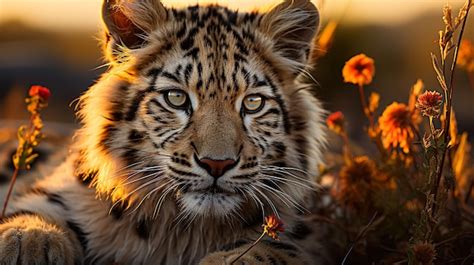 Premium Ai Image Baby Tiger Portrait