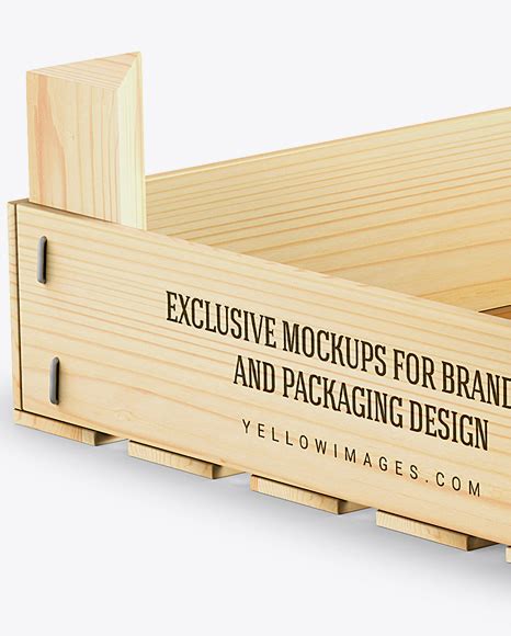 Download Empty Wooden Crate Mockup - Half Side View (High-Angle Shot) in Box Mockups on Yellow Images ...