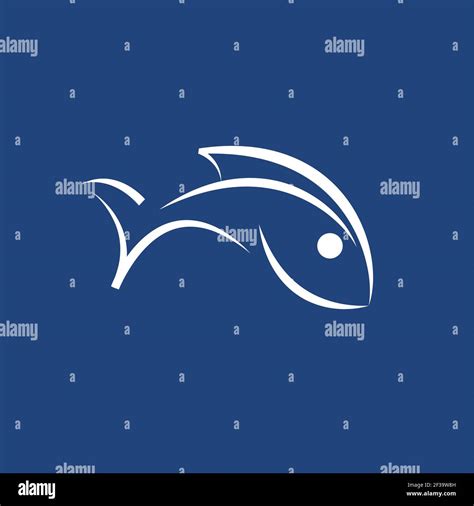 Vector Logo Abstract Fish On Blue Background Stock Vector Image And Art
