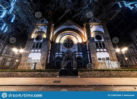 Night View On Synagogue In Novi Sad Serbia Editorial Photo Image Of