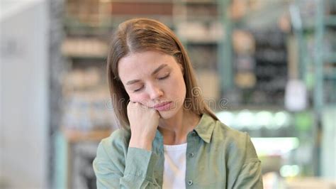 Portrait Of Sleepy Woman Taking Nap Stock Image Image Of Working