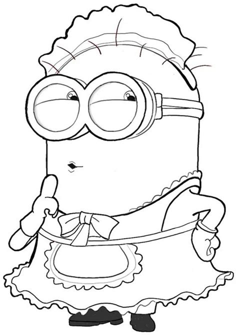 Printable Cute Minion Coloring Pages Sekasolid