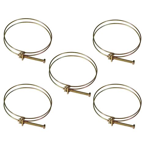 Powertec 70197 2 12 Inch Double Wire Hose Clamp 5 Pack