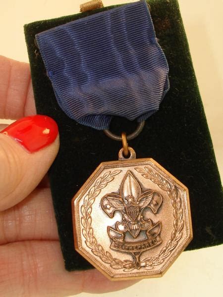 Vintage 1940s Era Boy Scouts Of American Blue Ribbon Bronze Medal Nr