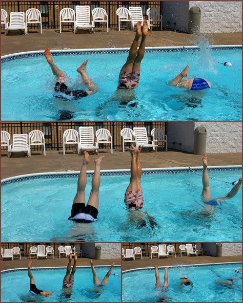 Handstand Swimming Contest From A Scavenger Hunt I Was Pho Flickr