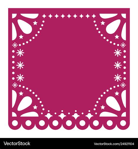 Easy Papel Picado Template Printable Fold The Paper Along The Center Line