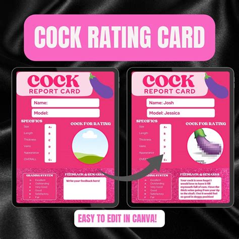 Dick Rating Card Adult Content Creator Onlyfans Niche Tip Menu Camgirl Cock Report Card Rating