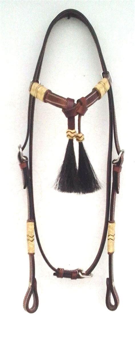 Set Of Western Leather Headstall Hand Braided Rawhide Show Romel