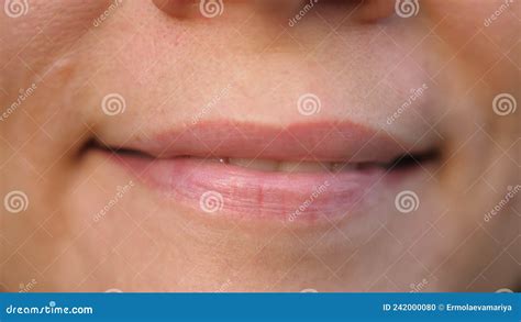 Close Up Of Smiling Woman Face Smiling Female Mouth Smile Concept