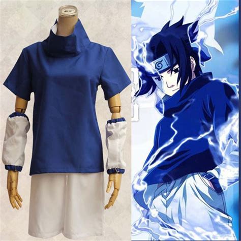Fashion Naruto Uchiha Sasuke Unisex Cotton Cosplay Costume Price 3724