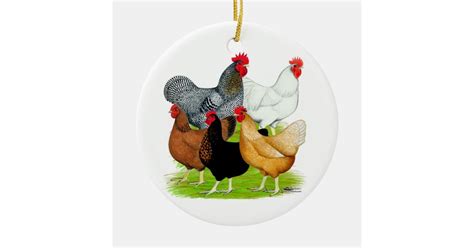 Sex Linked Chickens Quintet Ceramic Ornament Zazzle
