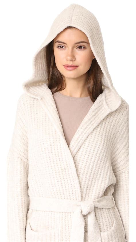 Lyst Atm Hooded Sweater Coat In White