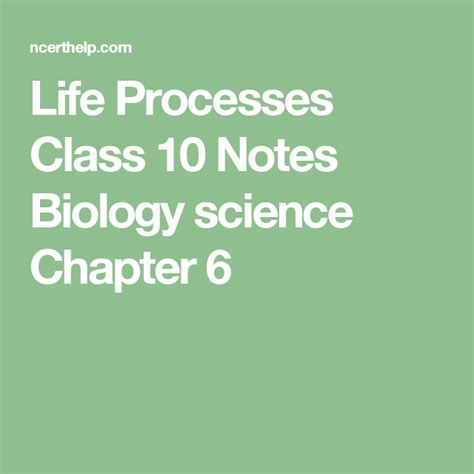 Life Processes Class Notes Biology Science Chapter Biology Wise Chapter Science Process