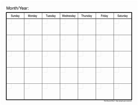 Full Size Printable Monthly Calendars Template Calendar Design