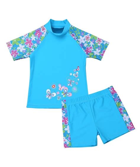 Kids Girls Tankini Outfits Floral Printed Tops With Bottoms Set