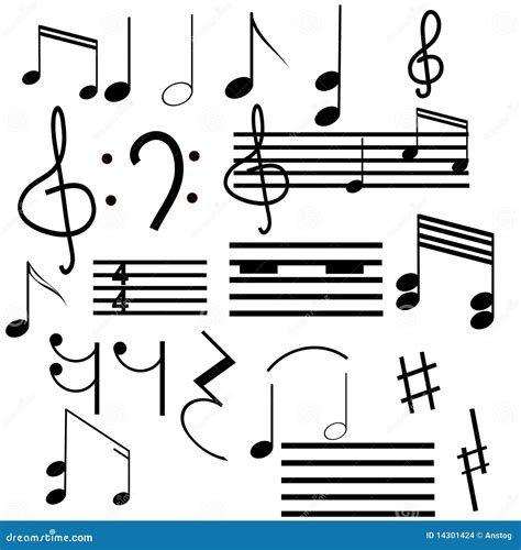 Set Of Musical Symbols Elements Of Musical Symbols Icons And