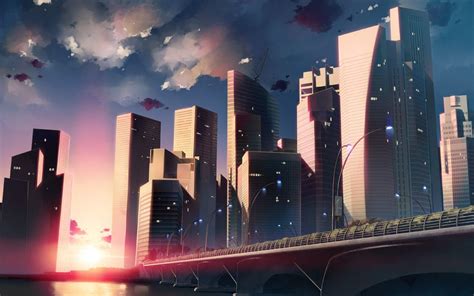 Anime City Skyline Wallpapers Top Free Anime City Skyline Backgrounds