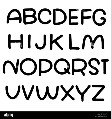 Simple Alphabet Modern Font Vector Illustration Stock Vector Image