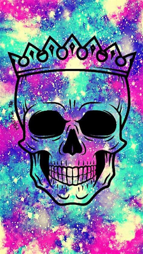 Art Crown Cute Galaxy Girly Background Wallpaper Tumblr Skull
