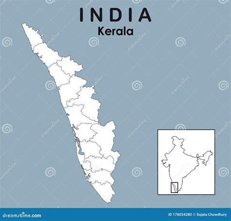 Outline Map Of Kerala With Districts Kerala Free Maps Free Blank