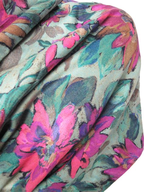Large Ungaro Floral Shawl With Tassels At 1stdibs